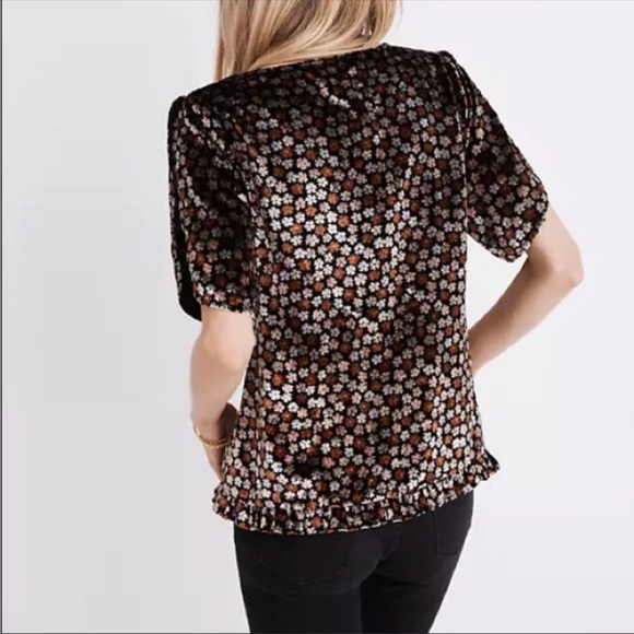 Last Chance - Madewell | Velvet Tulip Ruffle Top in Petite Blooms - Picture 4 of 11